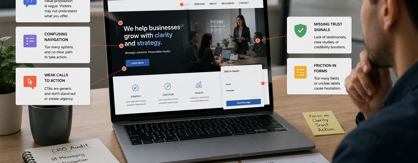 Por qué tu web recibe visitas pero no contactos Por qué tu web recibe visitas pero no contactos